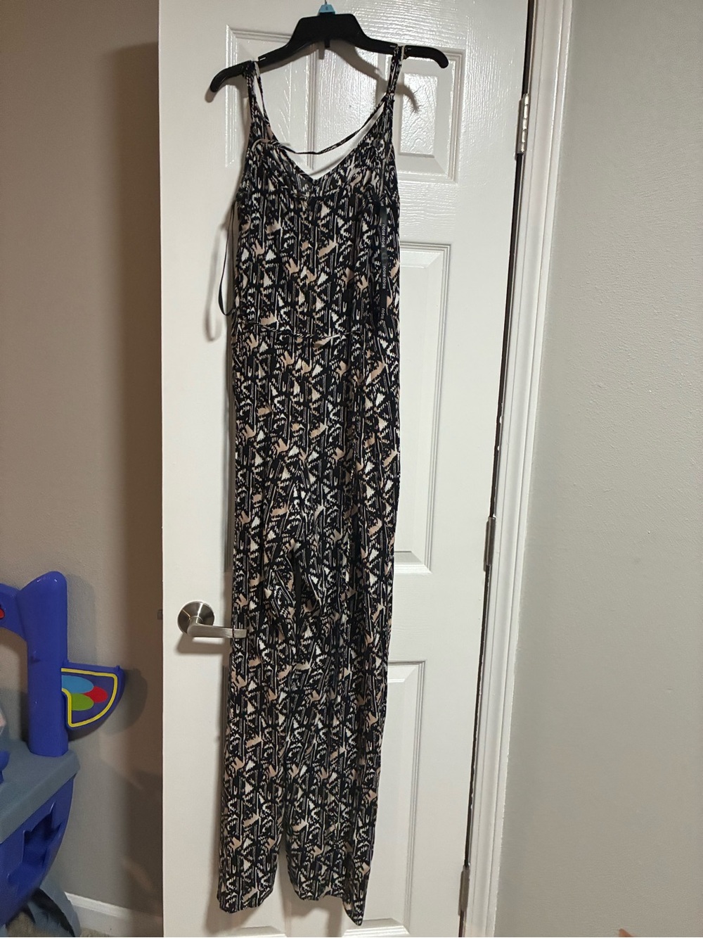 Bisou Bisou Black and Cream Printed Maxi Dress
